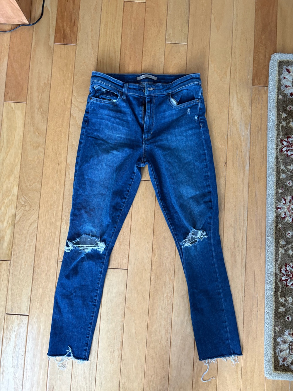 Joes Jeans Distressed Dark Blue Skinny Jeans